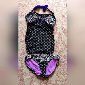 Athleta purple and black swimsuit